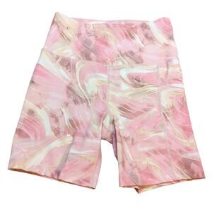 Calvin Klein Performance Stretch Size XS Pink Marbled Print Stretchy Pockets Gym